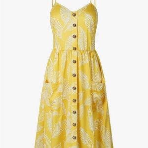 Summer Floral Bohemian Spaghetti Strap Button Down Swing Midi Dress